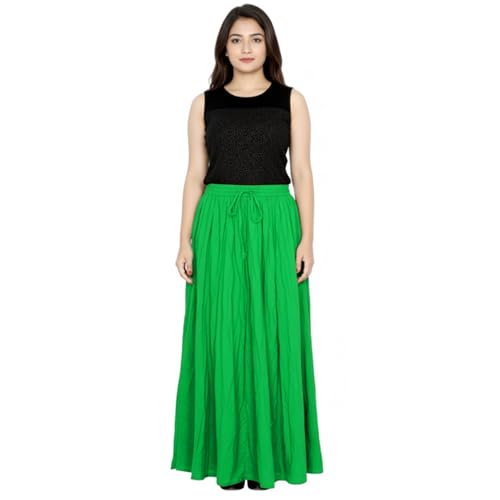 Image of Sttoffa Women Solid Color Maxi Plain Cotton Full Length White Skirt 40 inch Long Cotton Long Skirt