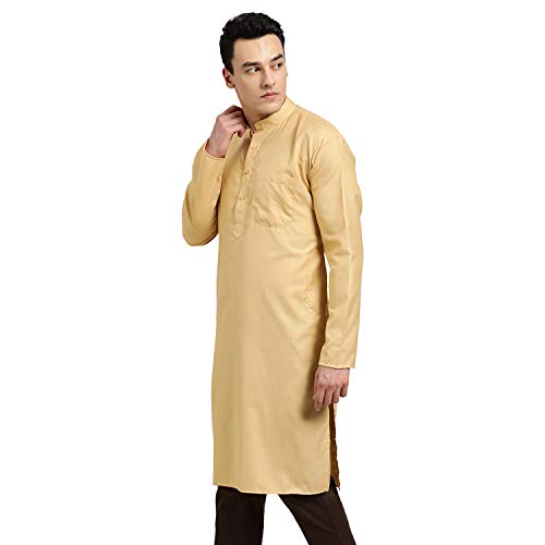 Image of SOJANYA Men's Cotton Straight Fit Casual(Since 1958 Solid Kurta Crafted for Elegance