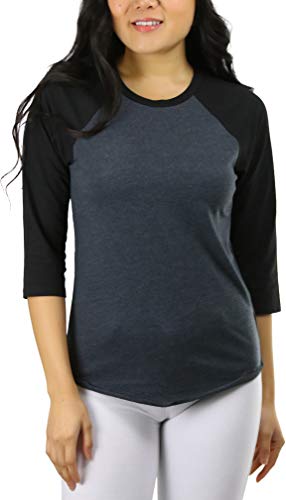 ToBeInStyle Women's Classic Two Color Cotton Baseball T-Shirts