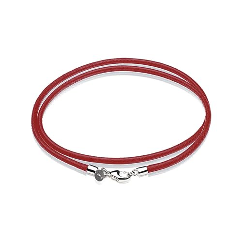 Collier en cuir rouge pour homme et femme avec cordon de 3 mm résistant