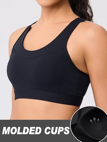 High Impact Sports Bra for Women – High Support Molded Cups, Adjustable Straps & Back Closure, Cross, Workout & Running Bra3