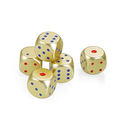 KAHDGSS Dados de juego de boutiques de esquina redonda, aleaciones de aluminio coloridas, metal, fácil agarre, panel de funciones, fiesta, entretenimiento, metal