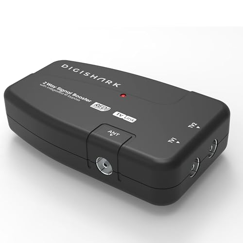 DigiShark Amplificatore di segnale antenna TV a 2 vie, migliora