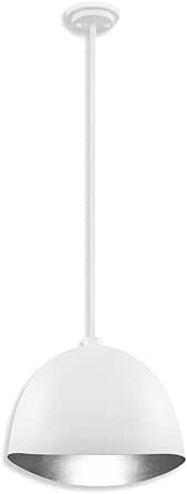 George Kovacs P1914-736 Eclos One Light Pendant, Textured White With Silver Leaf Inside