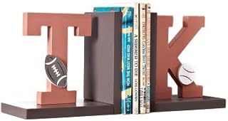 Wood Nursery Room Decorative Bookends Letters Sports Baby Boy Room Bookend Baby Kids Gift Idea (T&K)