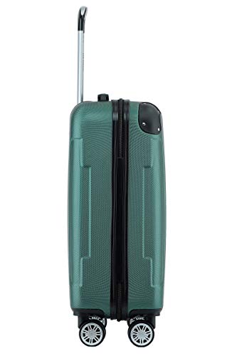 BEIBYE Hartschalen-Koffer Trolley Rollkoffer Reisekoffer Handgepäck 4 Rollen (M-L-XL-Set) (Dunkelgruen, M) – Bild 5