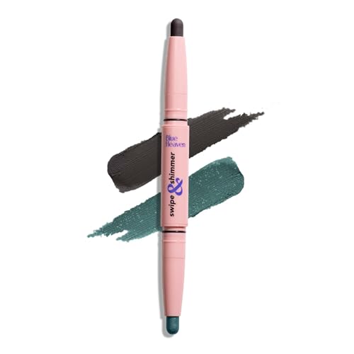 Blue Heaven Swipe & Shimmer Eye Shadow infused with Primer, Smudge Proof, Eye Shadow Stick Dual ended – Smoky Night Jade, 2.2g