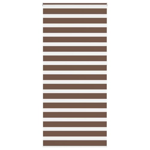 Mokuyary Cebra persiana marrón 105 x 230 cm ancho de tela 100 cm poliéster día y noche cebra persiana enrollable fácil de montar para ventana y puerta
