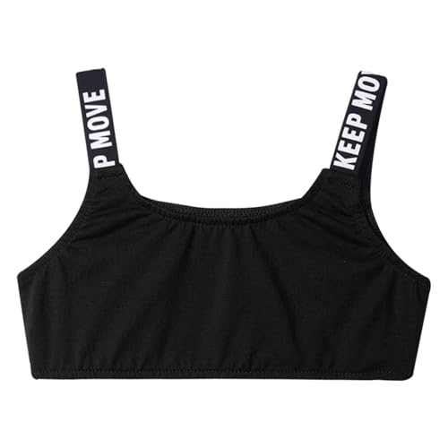 Moily Kids Girl Solid Racer Back Sports Bra Crop Top Tanks Undershirts Gymnastics Dance Workout Camisole