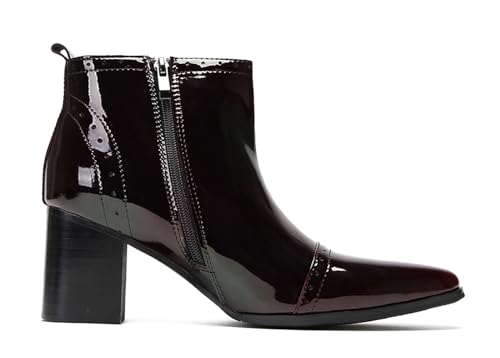 Santimon Men's Dress Casual Cowboy Chelsea Boots - Patent Leather Mid-Calf Dress Western Boots with Side Zipper for Disoc, Party & Motorcycle3