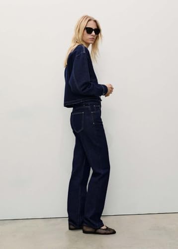 Image of KOTTY Women's High Waist Wide Leg Button Coin Pocket Straight Fit Jeans Stylish Regular to Plus Size Fit Denim Jeans for Women