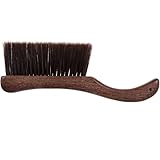FOMIYES Cepillo de Limpieza Mango de Madera de Pollo Alas, Cerdas Suaves de Crin de Caballo, Diseño Curvado para Polvo y Esquinas, Multiusos para Hogar, Ventanas y Juntas, Cepillo Manual