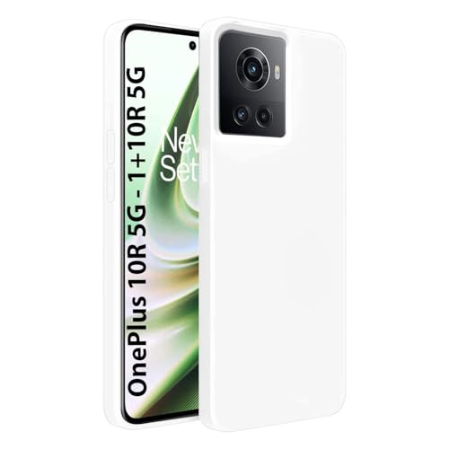 Image of LIRAMARK Liquid Silicone Soft Back Cover Case for OnePlus 10R 5G / 1+10R 5G (White)