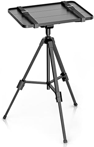 WALI Projector Tripod Stand, Portable Holder Mount for Universal Projector, Laptop, DJ Equipment with Adjustable Height 18 to 35 Inch, Perfect for Office, Home, Stage or Studio Use (PRS001), Black