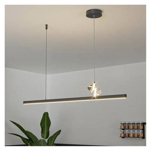 Lustre LED dimmable design noir de 80cm pour illuminer un salon contemporain