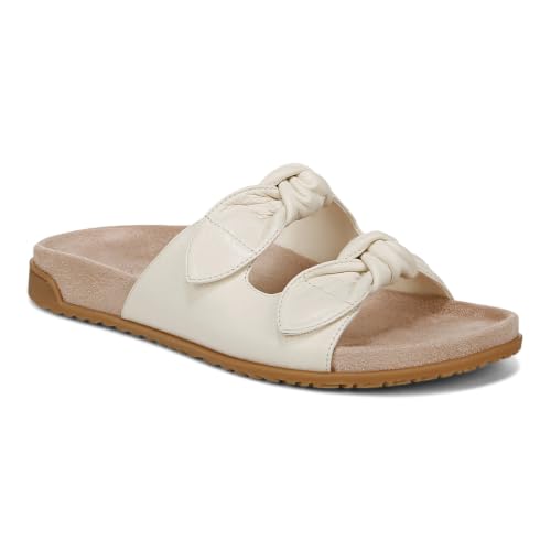 Image of Vionic Elara Women's Orthotic Comfort Slide Sandals Ivory - 6 Narrow
