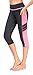 Sugar Pocket Women's Capris Tights Workout Running Leggings Yoga Pants M (GREY/PINK)