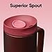 Owala SmoothSip Slider Stainless Steel Insulated Travel Mug with handle, 100% Leak Proof, For Hot and Cold Drinks, Travel Friendly with Sliding Lock Lid, 24 oz, BPA Free, Leak Proof, Black Cherry