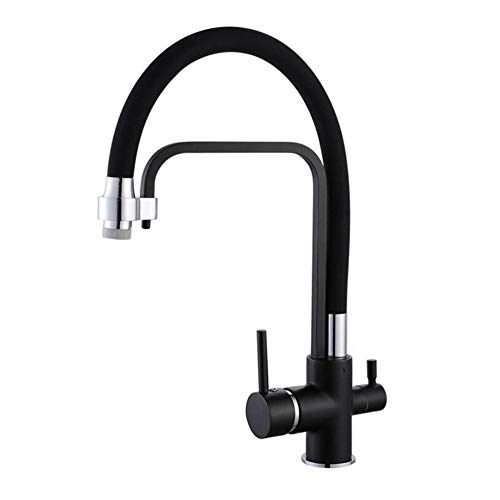Filtre a eau 3 voies de cuisine en laiton chrome pour supprimer le plastique