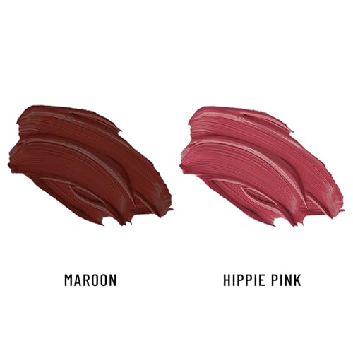 Image of Seven Seas Lips & Cheek Tint Combo Pack of 2 | Matte Natural Blush for Women | Lip Tint with Vitamin E | Nourishing Cheek Tint (Maroon, Hippie Pink)
