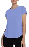 Lulucheri Women's Workout T-Shirt Short Sleeve Lightweight Crew Neck Shirts Yoga Running Exercise At