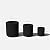 Veradek Demi Series Set of 3 Round Planters for Porch, Patio, Backyard | Durable Plastic-Concrete Material | Modern Décor for Tall Plants, Flowers