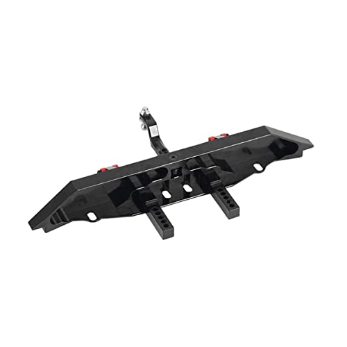 RZXYL Aluminum Rear Bumper with Trailer Hitch for 1/10 Traxxas TRX4 RC Crawler Upgrade Parts (Black)