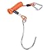 Keenso Diving Stainless Steel Single Hook, Spring Anti-Lost Reef Hook with Spiral Coil Lanyard(Orange)