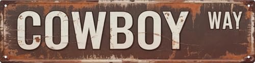 Vintage Style Cowboy Way Decor Signs 4x16 in Rustic...