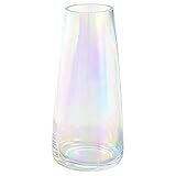 DRERIO Vaso Iridescente Fiori di Vetro Alto 22 cm - Vasi per Piante da Interno - Vaso Bouq...