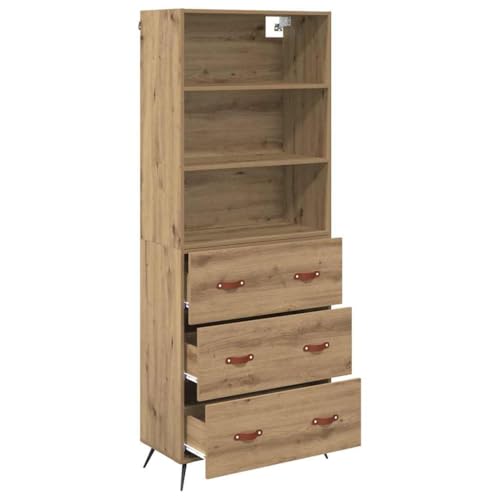 Aparador de madera de roble Artisan de aspecto moderno con amplio espacio de almacenamiento 6