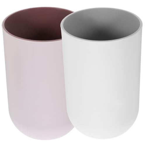 BRIGHTFUFU 2pcs Dual Toothbrush Holder and Mouthwash Cup Lightweight Bathroom Drinking Cups for Daily Use Portable Travel