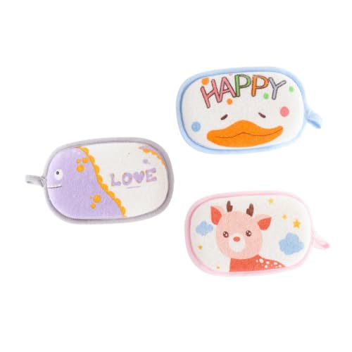 SAFIGLE 3 Piezas Toalla De Baño De Esponja Limpieza Depurador De Cuerpo De Baño De Dibujos Animados Toalla De Baño Para Bebé Depurador De Baño De Bebe Esponjas Algodón