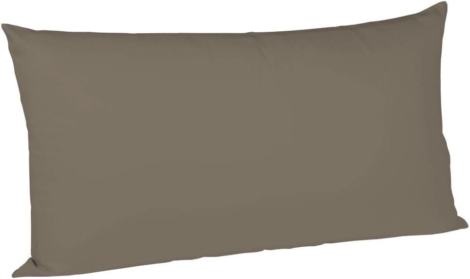 Fleuresse Colours pillow case, made from Mako satin, taupe, 40 x 80 cm