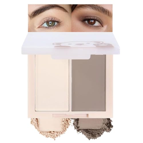 Muorruo Paleta de Sombras de Ojos Nude Neutro, 2 Colores, Acabado Mate Aterciopelado, Sombra de Ojos en Tono Taupe Nude Frío, Look de Maquillaje Natural, Duradero, Look Natural, #01