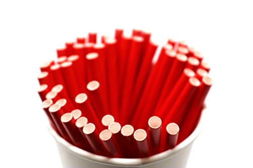 Pitillos ecológicos biodegradables de papel 5 pulg rojo miniatura 3
