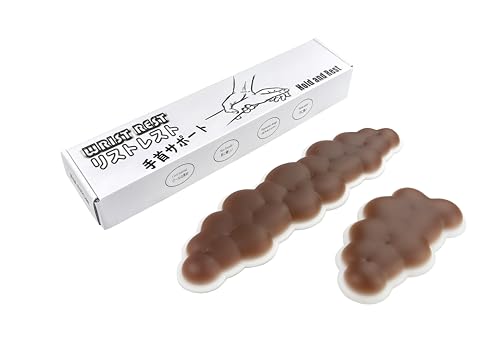 ゲル 手首クッション キーボードとマウス 冷却 柔らかい リストレスト お手入れ簡単 汗染みなし (茶色)