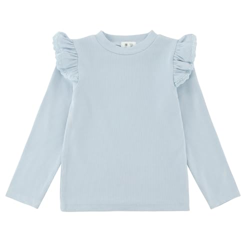 KISBINI Toddler Girl Ruffle Long Sleeve T-Shirt Cotton Top Tee for Spring/Fall