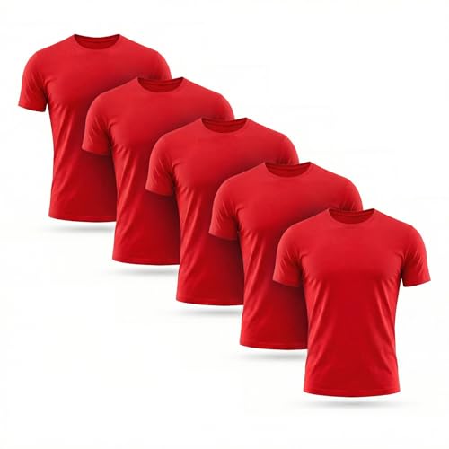 T Shirt Homme Coton Confort Optimal Stenso Naos Lot de 5 Col Rond Uni