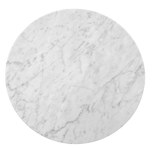 Carrara White Marble Round Table Top 13.5 Inch – Custom Cut Slab for Coffee, Accent, or Display Table