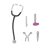 Smandy Puppenhaus-Stethoskop-Set, Mini-Gerätemodell aus Legierung für 1:12 Puppenhaus, Realistisches Design, Perfektes Zubehör für Kleinkinder/Zum Spielen