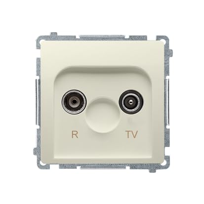 Prise de courant plastique beige 75 mm discrète et élégante IP20