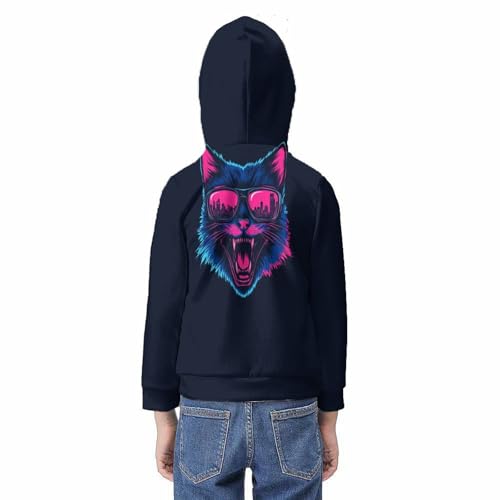 Sweats à capuche 6-15 ans vêtement imprimé chat sauvage
