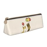 タヌキとキツネ 筆箱 鉛筆ボックス Pu ペンケース レザー製 三角形 筆袋 Pencil Case 筆入れ 小物入れ コスメ 多機能 文具収納