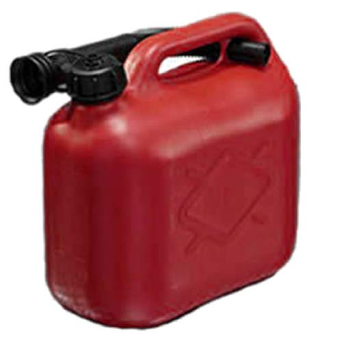 Opticare® 5 Litre Red Plastic Petrol Jerry Can Container For Storage Fuel Diesel Oil Container Can Canister With Flexible Pouring Spout Strong Robust 5L