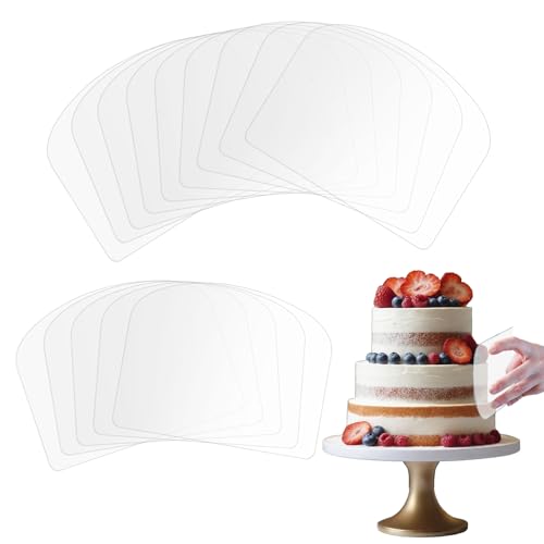 15 Pcs Transparent Cake Cream Scraper Plastic Cake Scraper Flexible Spatula Plastic Scraper Tool Cake Smoother for Icing Fondant Smoother Supplies Acrylic Cake Scraper DIY Baking Tool