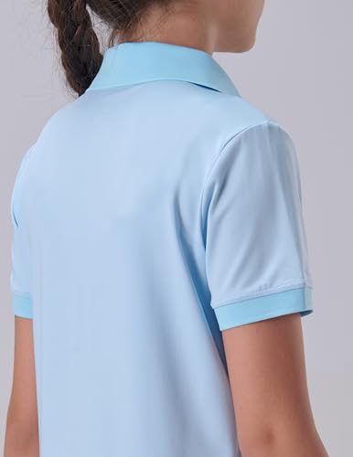 Image of Liberty Pro 3 Pack Youth Girls Short Sleeve Golf Polo Shirts | Collared Shirts, 3-Button Placket, Moisture Wicking Tops for Kids, Teens, School Uniform, Golf, Tennis