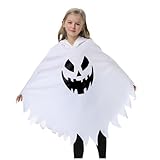 [BINBINNIAO] お化け コスプレ 子供 ハロウィン 幽霊 仮装 キッズ 死神 悪魔 コスチューム ゴースト オバケ ポンチョ 蛍光効果 男の子 女の子 面白いtシャツ マント かわいい 個性的
