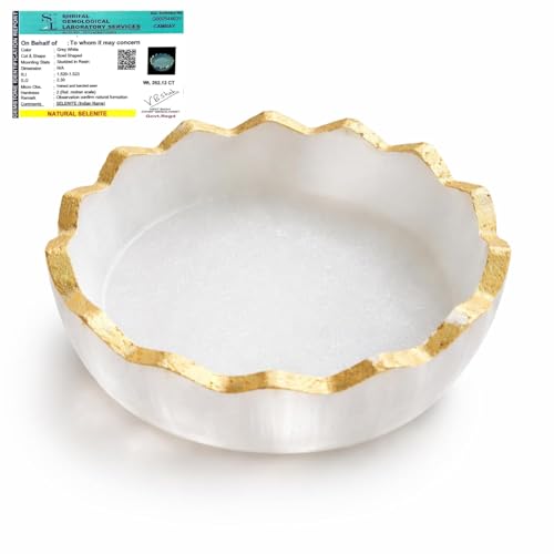 Image of Selenite Charging Bowl 9x9 cm - White Stone Vastu Items for Crystals