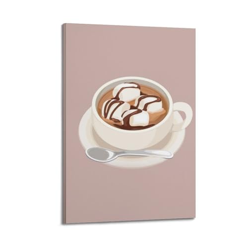 Boisson chaude marshmallow poster design pour une décoration cuisine cocooning
